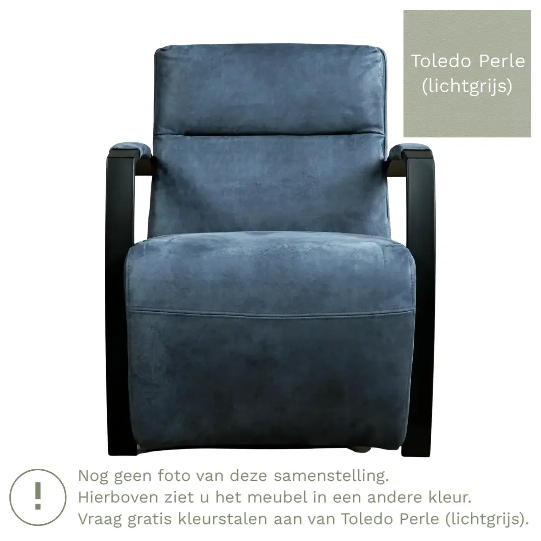 afbeelding van Leren fauteuil Arrival - Toledo Perle (lichtgrijs)
