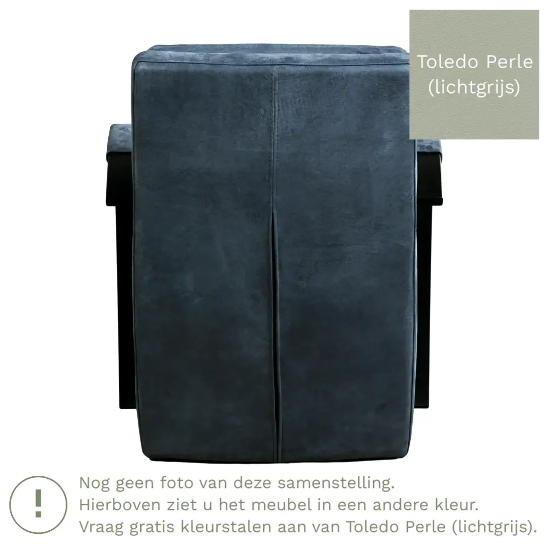 afbeelding van Leren fauteuil Arrival - Toledo Perle (lichtgrijs)