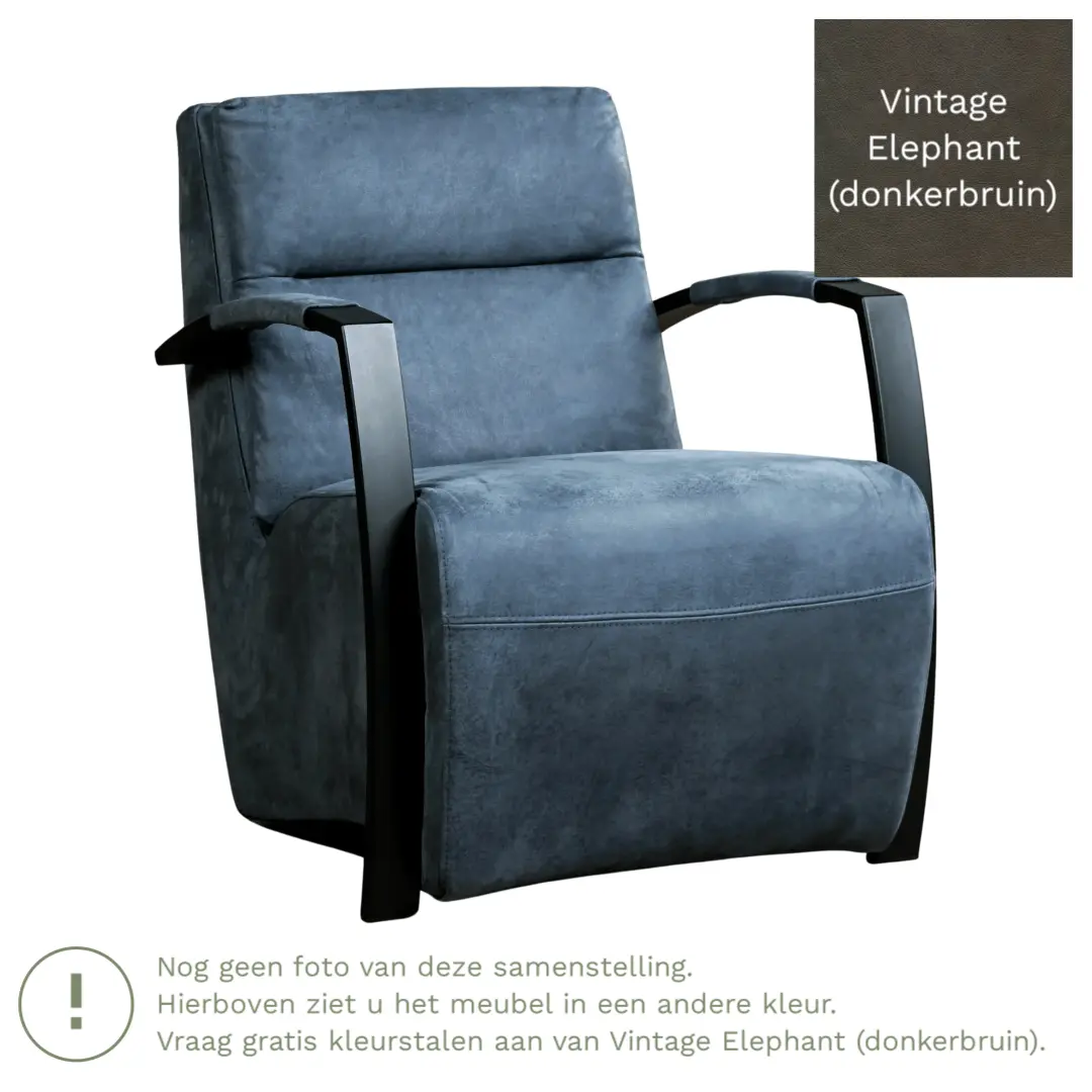 afbeelding van Leren fauteuil Arrival - Vintage Elephant (donkerbruin)