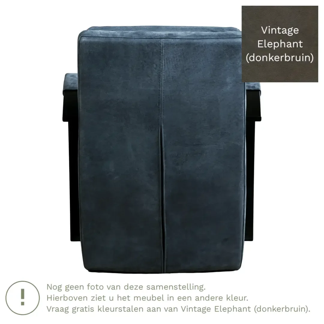 afbeelding van Leren fauteuil Arrival - Vintage Elephant (donkerbruin)