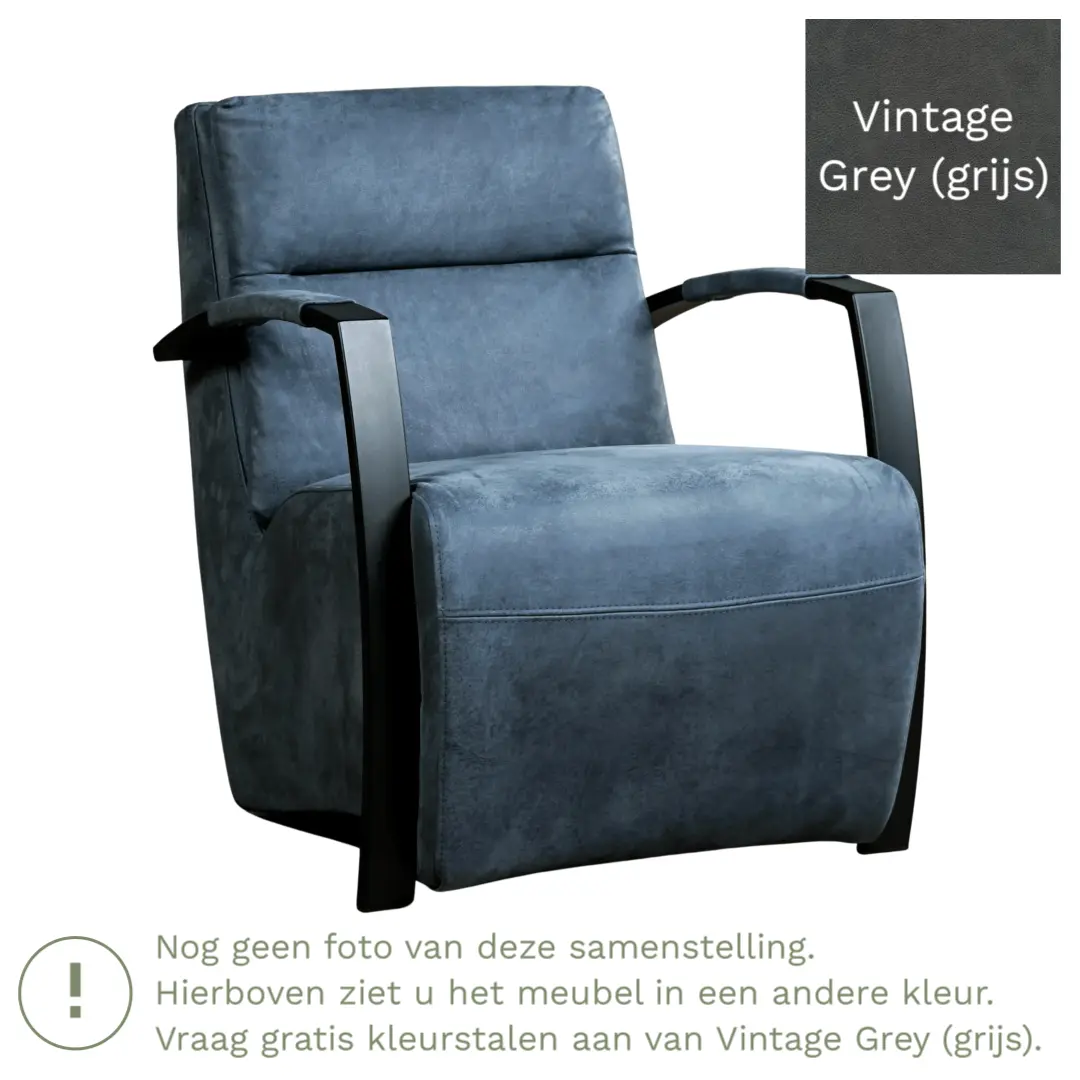afbeelding van Leren fauteuil Arrival - Vintage Grey (grijs)