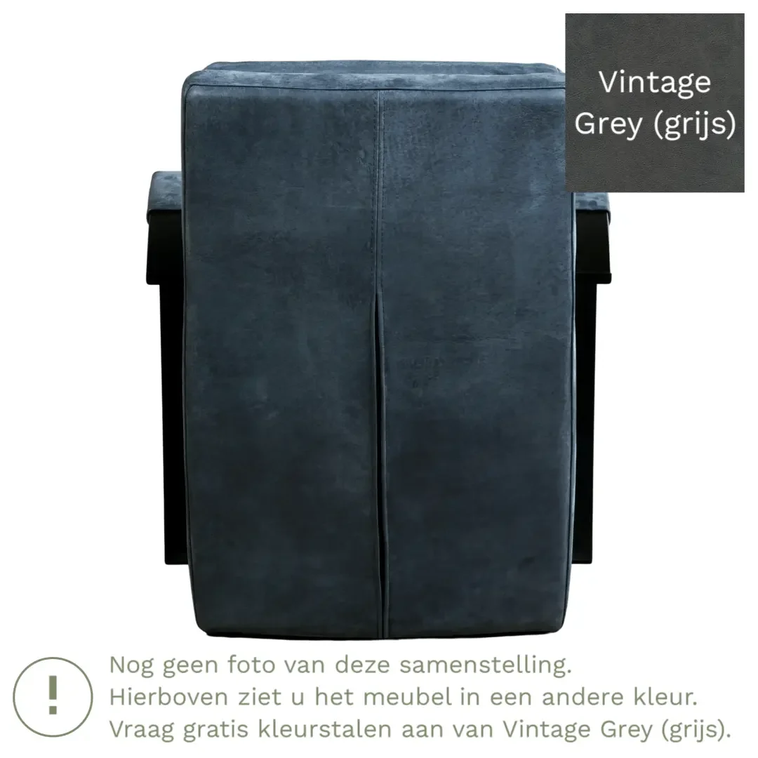 afbeelding van Leren fauteuil Arrival - Vintage Grey (grijs)