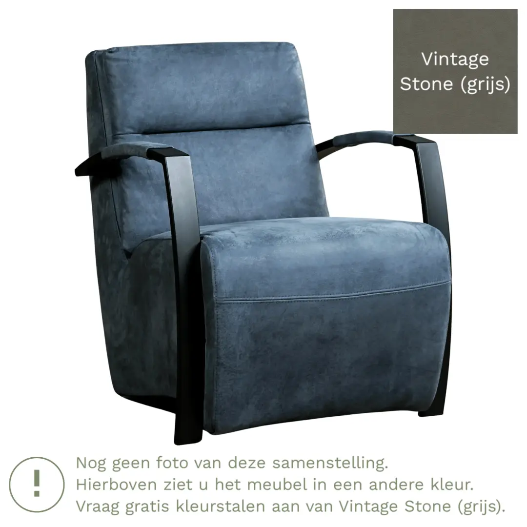 afbeelding van Leren fauteuil Arrival - Vintage Stone (grijs)