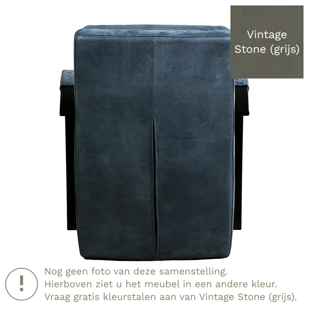 afbeelding van Leren fauteuil Arrival - Vintage Stone (grijs)