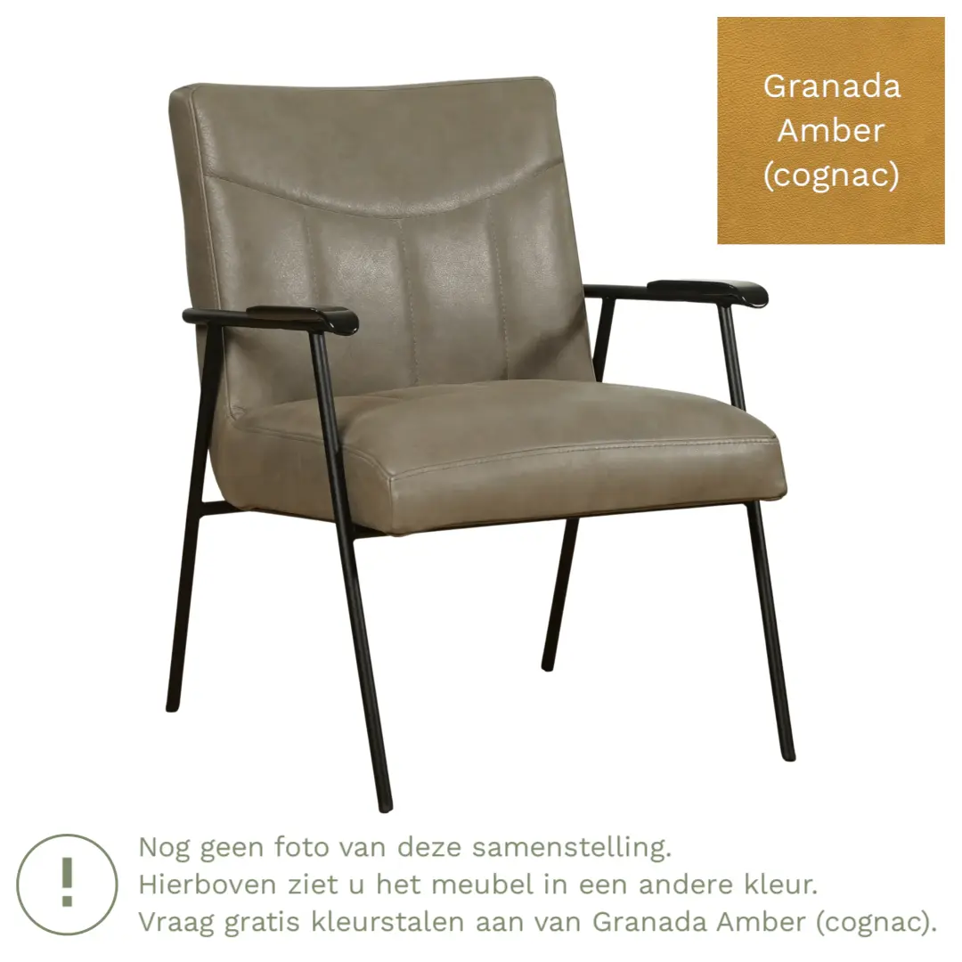 afbeelding van Leren fauteuil Beam - Granada Amber (cognac)