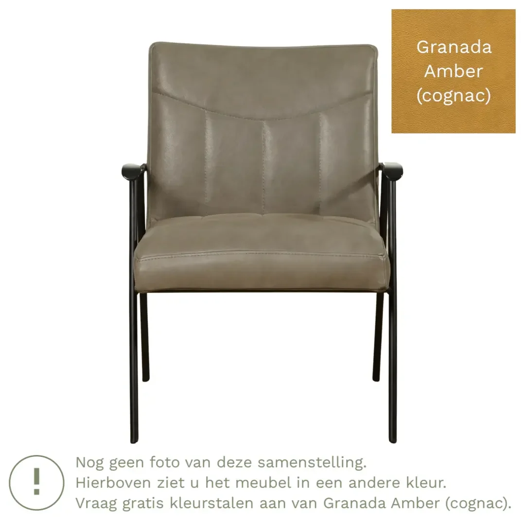 afbeelding van Leren fauteuil Beam - Granada Amber (cognac)