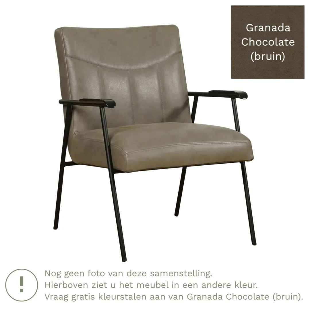 afbeelding van Leren fauteuil Beam - Granada Chocolate (bruin)