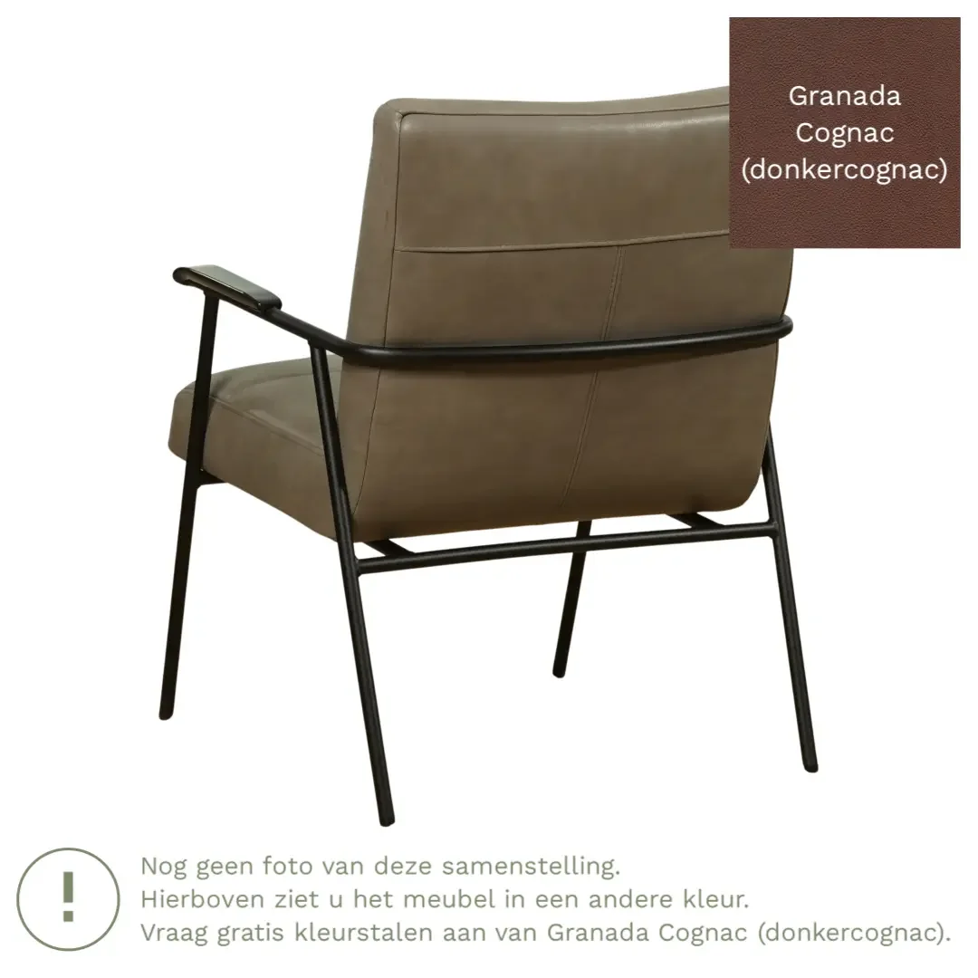 afbeelding van Leren fauteuil Beam - Granada Cognac (donkercognac)