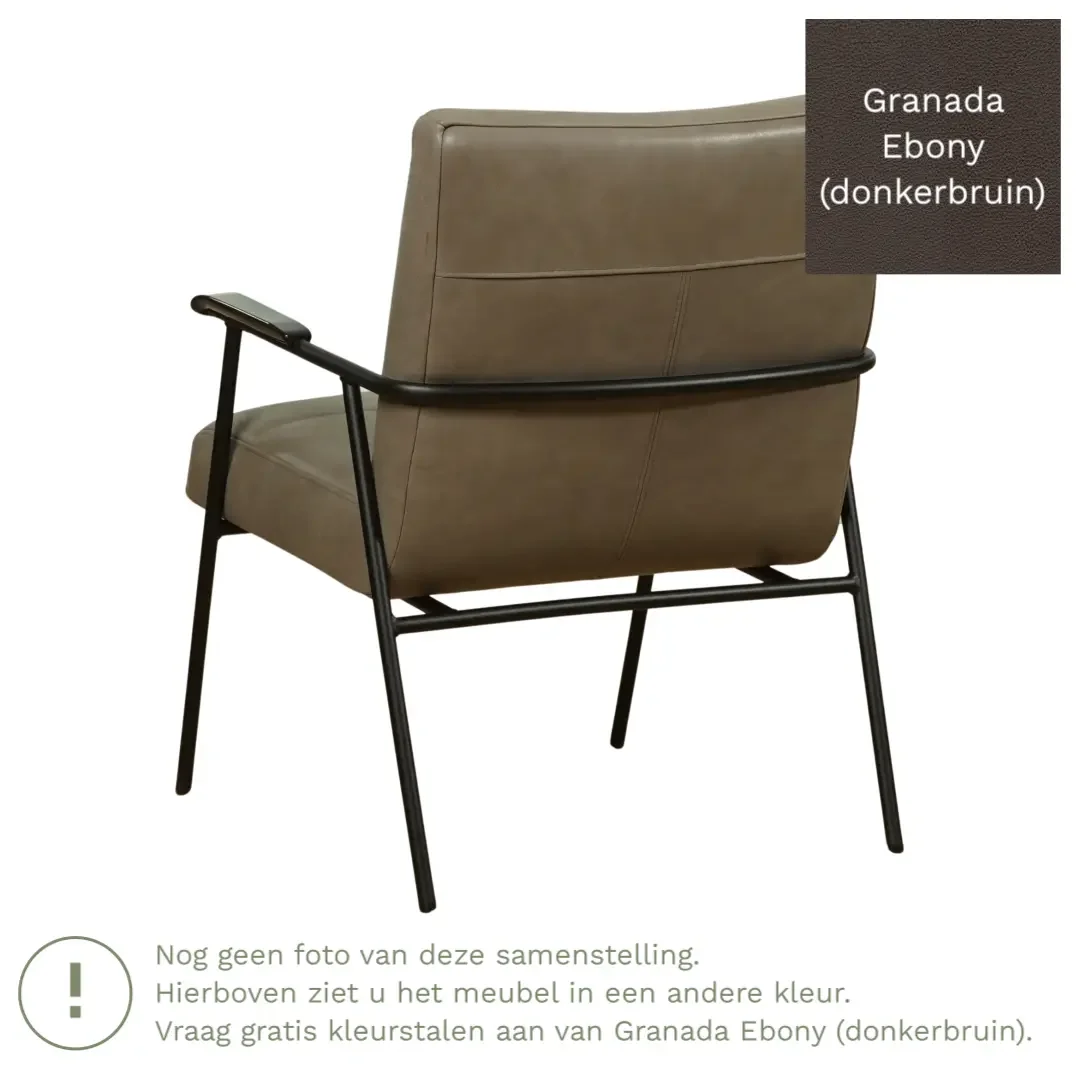 afbeelding van Leren fauteuil Beam - Granada Ebony (donkerbruin)