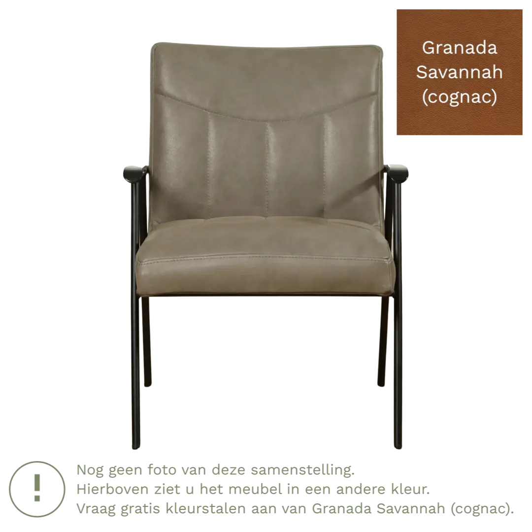 afbeelding van Leren fauteuil Beam - Granada Savannah (cognac)