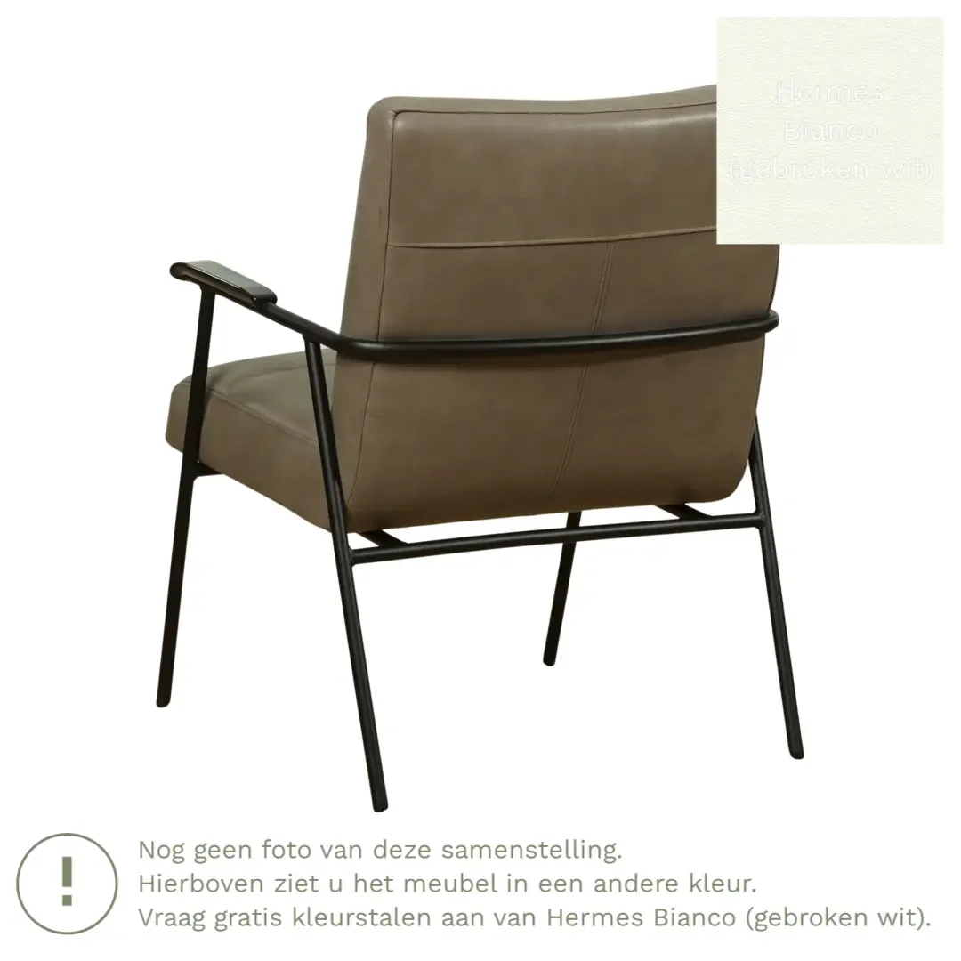 afbeelding van Leren fauteuil Beam - Hermes Bianco (gebroken wit)