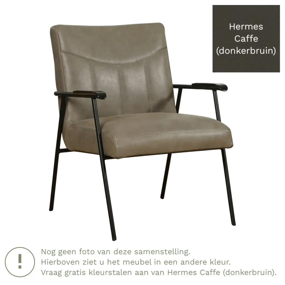 afbeelding van Leren fauteuil Beam - Hermes Caffe (donkerbruin)