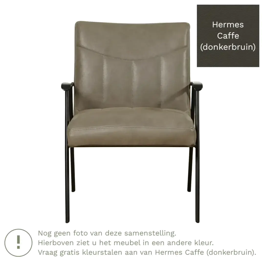 afbeelding van Leren fauteuil Beam - Hermes Caffe (donkerbruin)