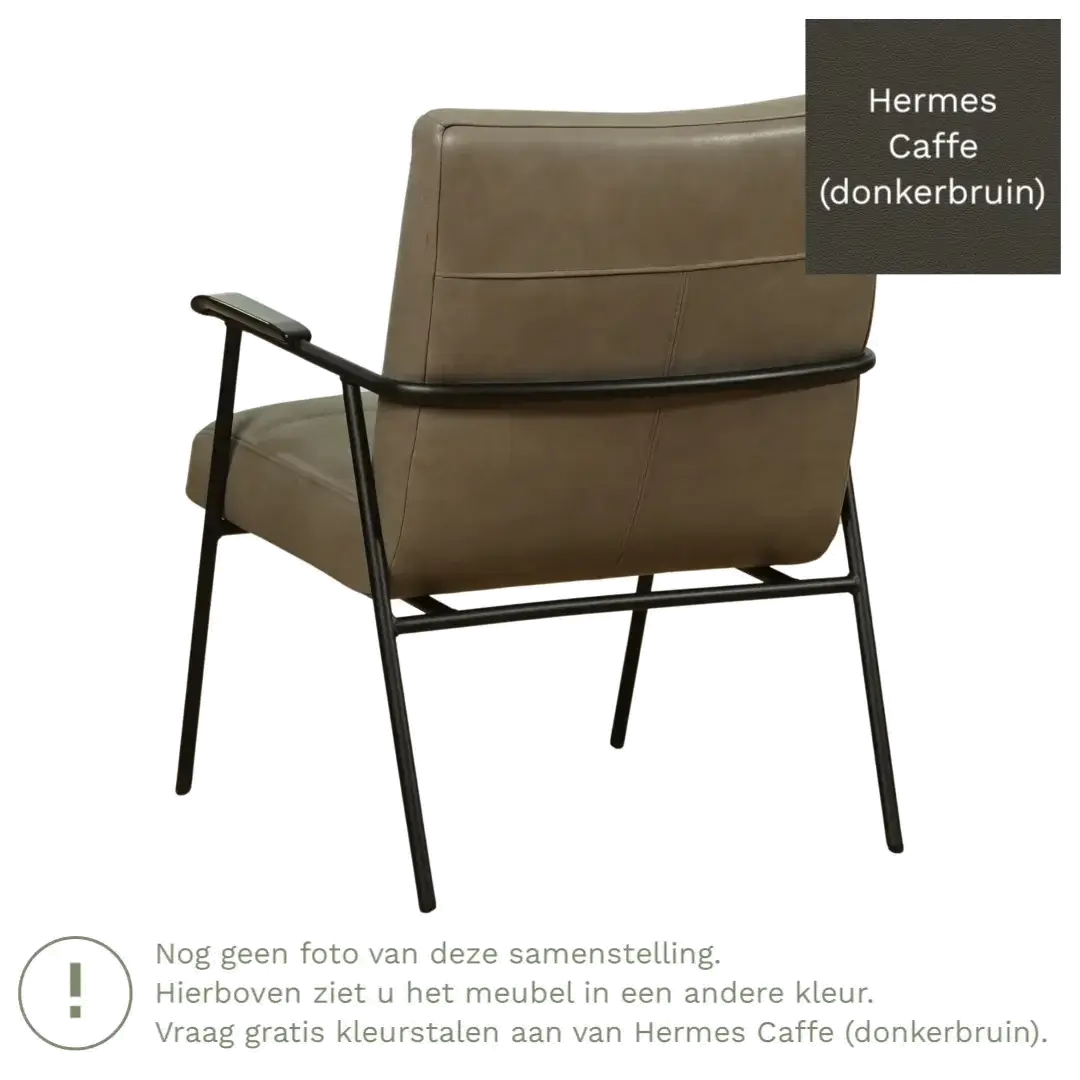 afbeelding van Leren fauteuil Beam - Hermes Caffe (donkerbruin)