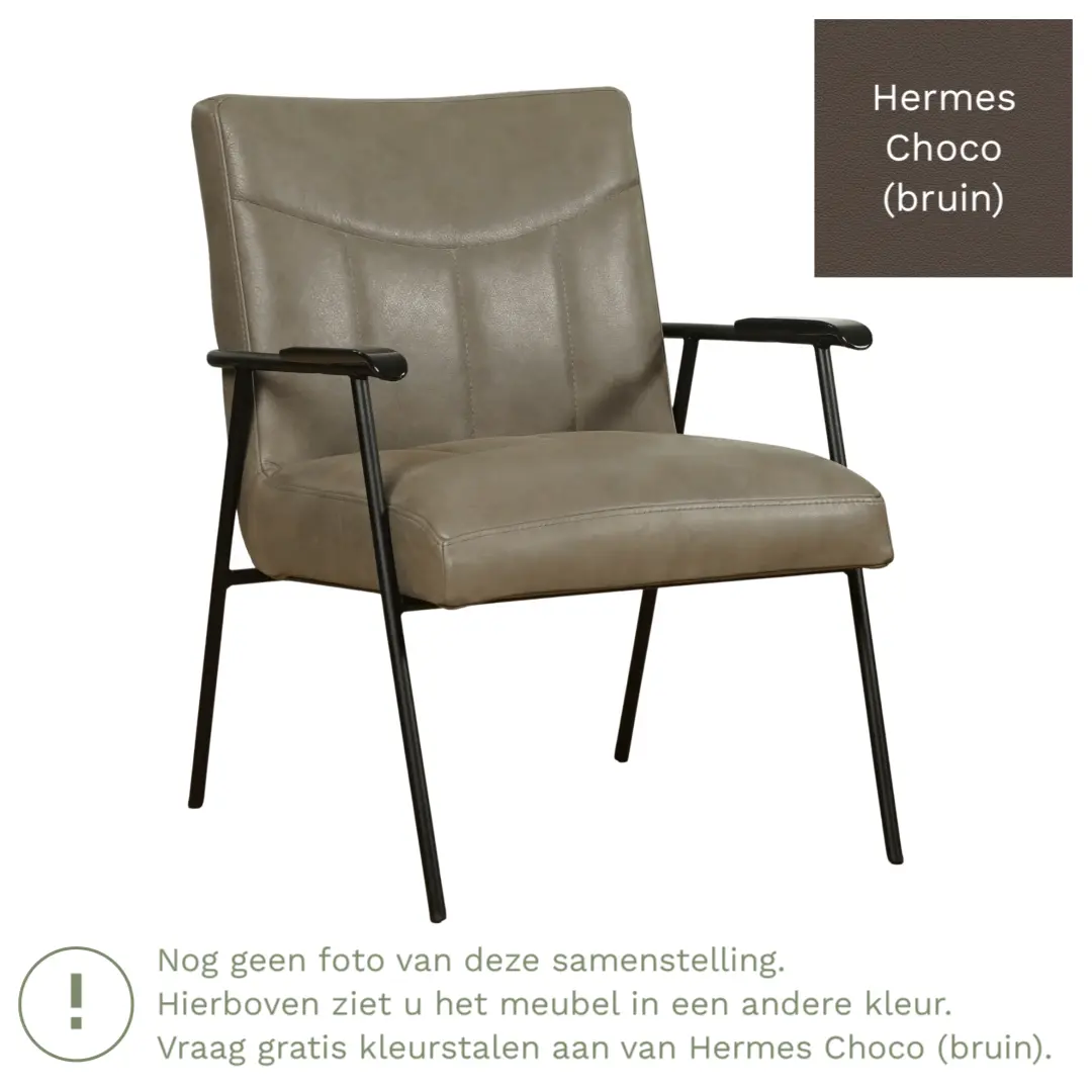 afbeelding van Leren fauteuil Beam - Hermes Choco (bruin)