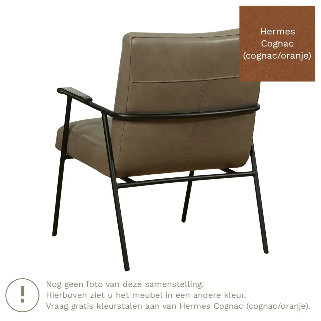afbeelding van Leren fauteuil Beam - Hermes Cognac (cognac/oranje)