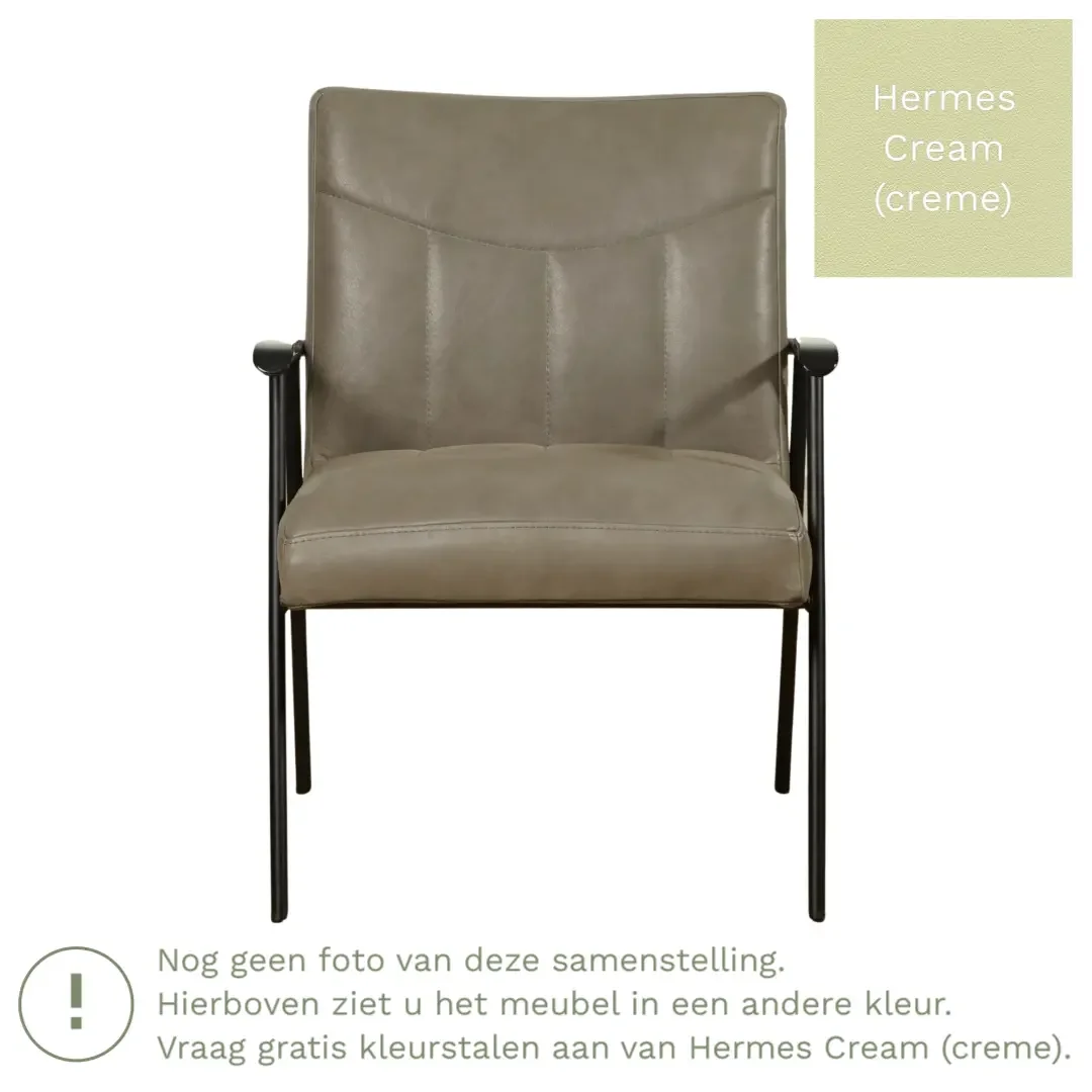 afbeelding van Leren fauteuil Beam - Hermes Cream (crème)