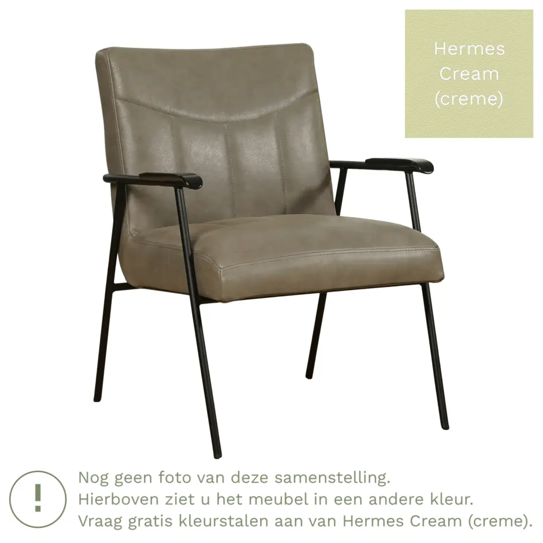 afbeelding van Leren fauteuil Beam - Hermes Cream (crème)