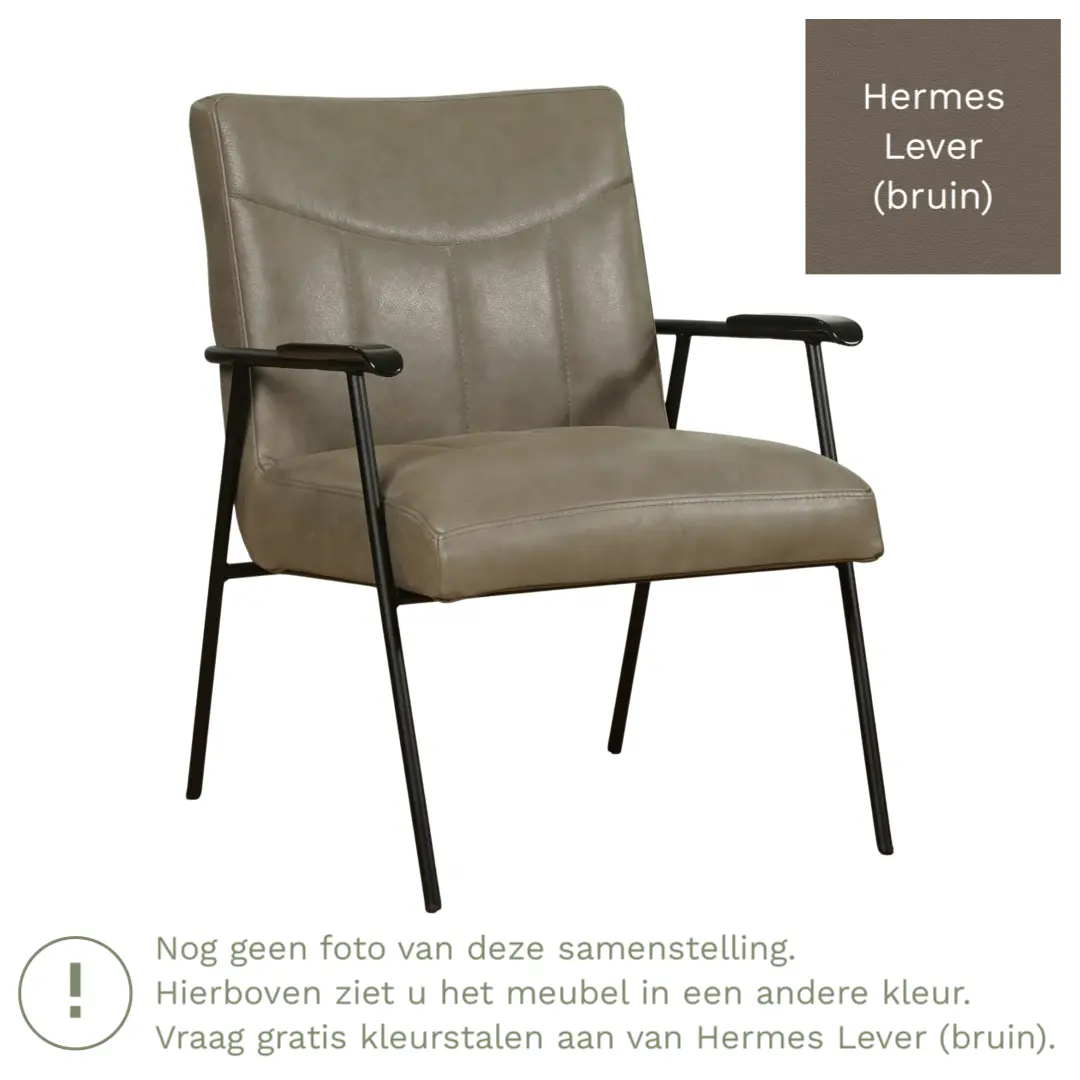 afbeelding van Leren fauteuil Beam - Hermes Lever (bruin)