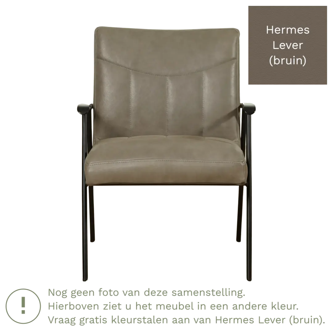 afbeelding van Leren fauteuil Beam - Hermes Lever (bruin)