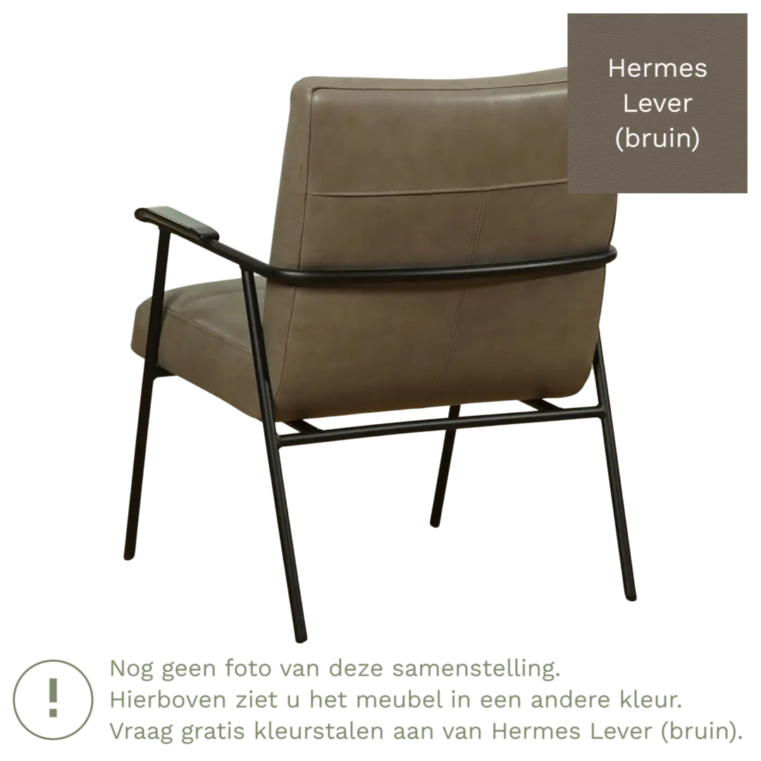 afbeelding van Leren fauteuil Beam - Hermes Lever (bruin)