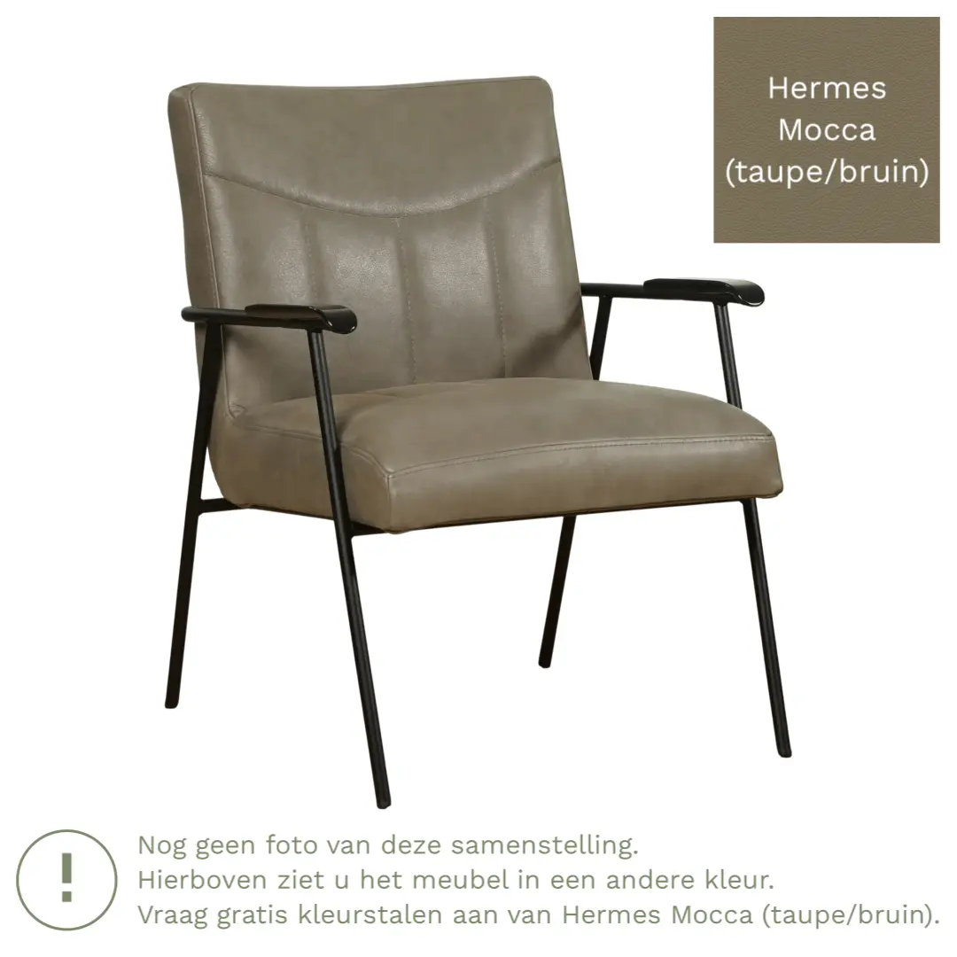 afbeelding van Leren fauteuil Beam - Hermes Mocca (taupe/bruin)