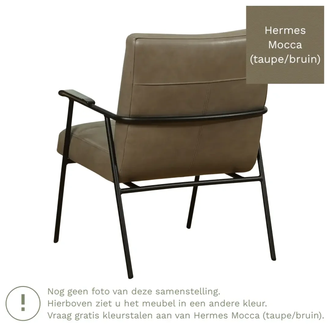 afbeelding van Leren fauteuil Beam - Hermes Mocca (taupe/bruin)