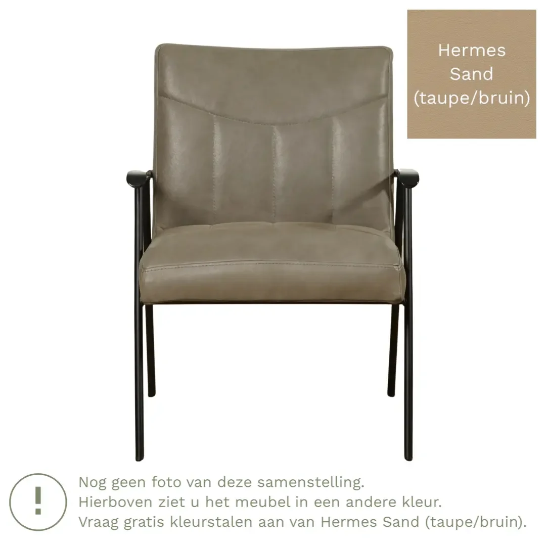 afbeelding van Leren fauteuil Beam - Hermes Sand (taupe/bruin)