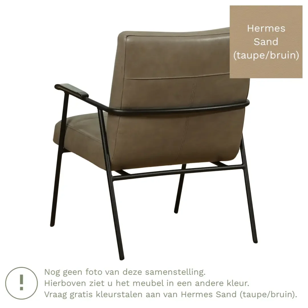 afbeelding van Leren fauteuil Beam - Hermes Sand (taupe/bruin)