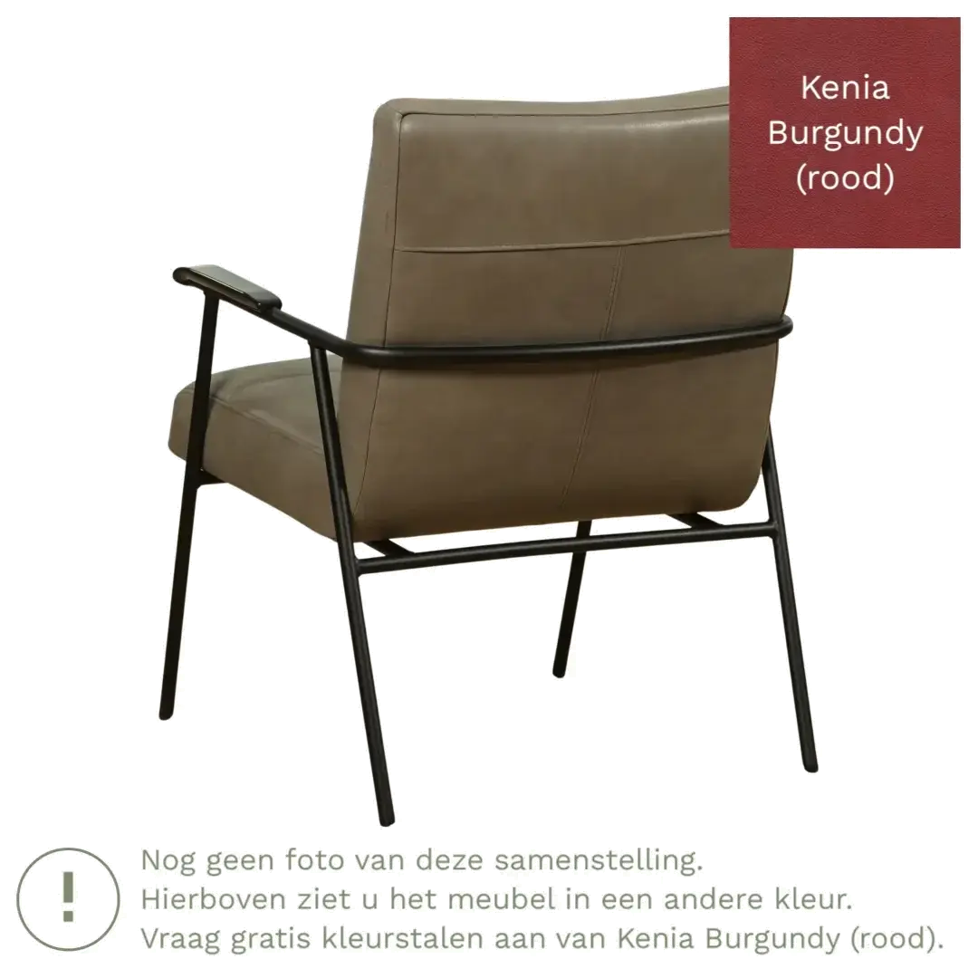 afbeelding van Leren fauteuil Beam - Kenia Burgundy (rood)