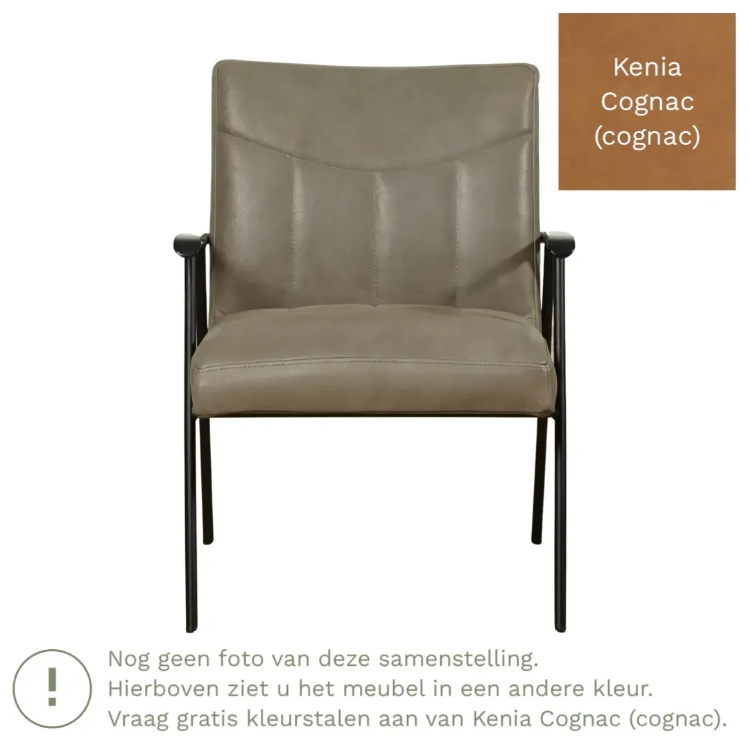 afbeelding van Leren fauteuil Beam - Kenia Cognac (cognac)