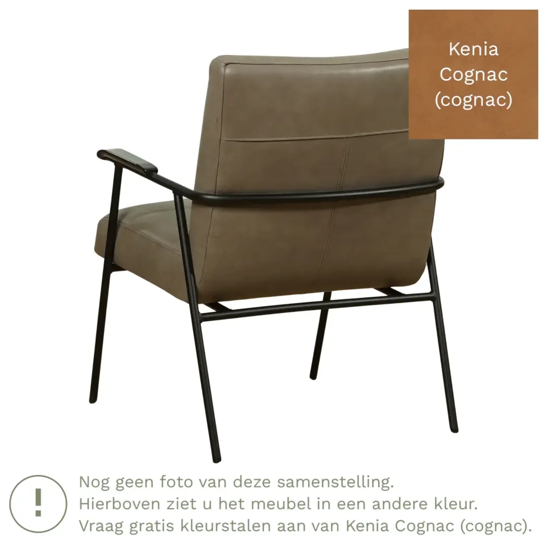afbeelding van Leren fauteuil Beam - Kenia Cognac (cognac)