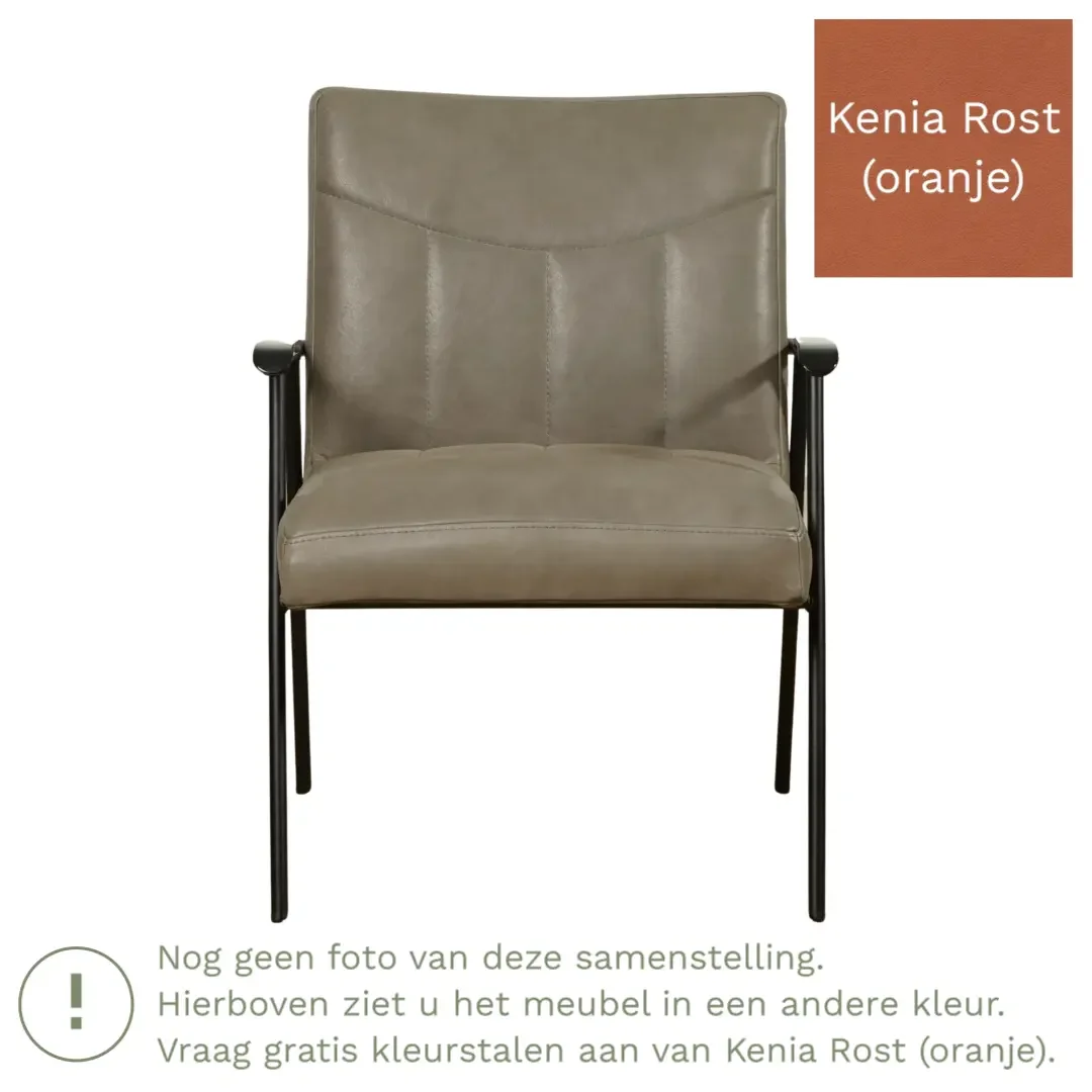 afbeelding van Leren fauteuil Beam - Kenia Rost (oranje)
