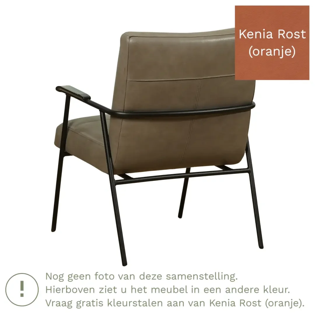 afbeelding van Leren fauteuil Beam - Kenia Rost (oranje)