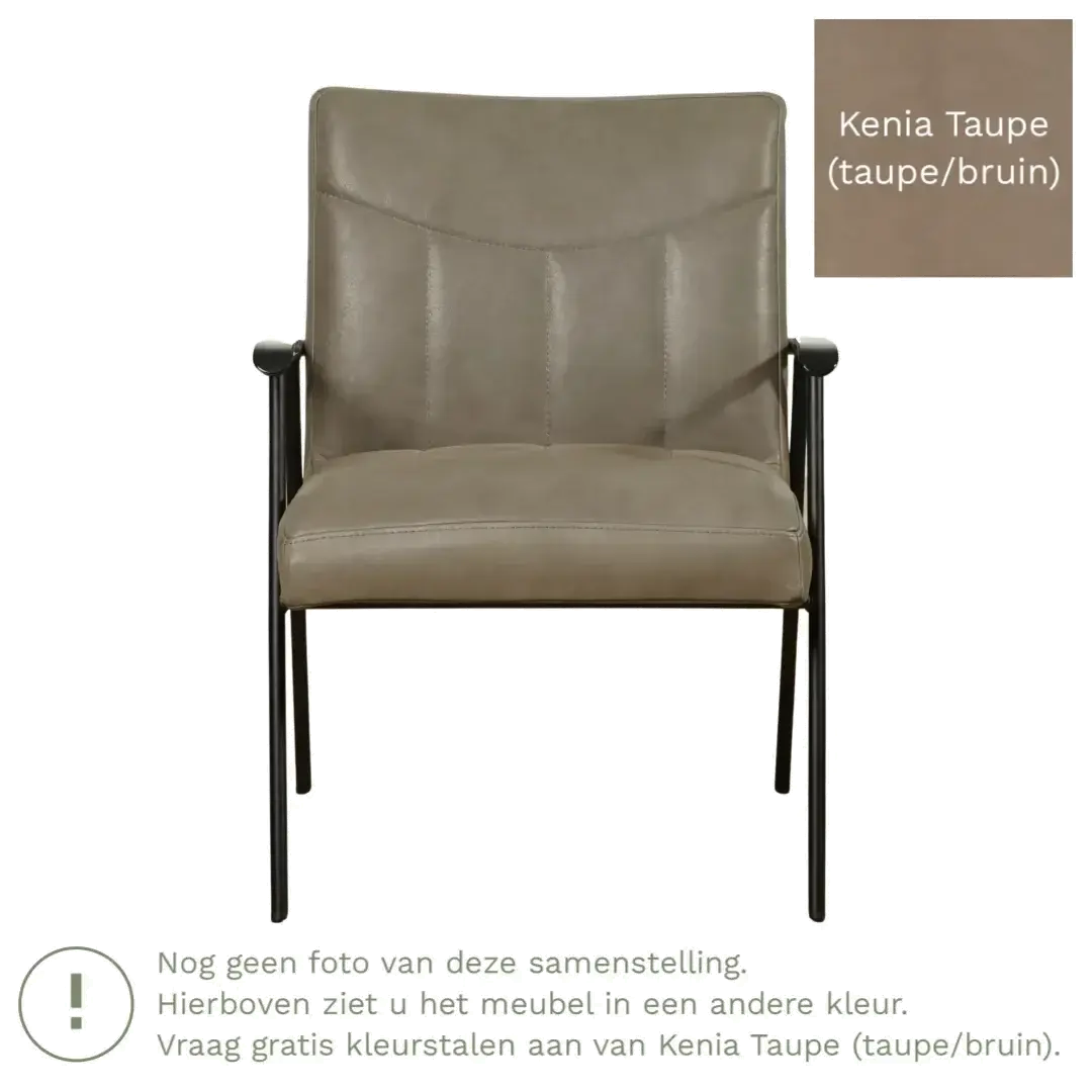 afbeelding van Leren fauteuil Beam - Kenia Taupe (taupe/bruin)