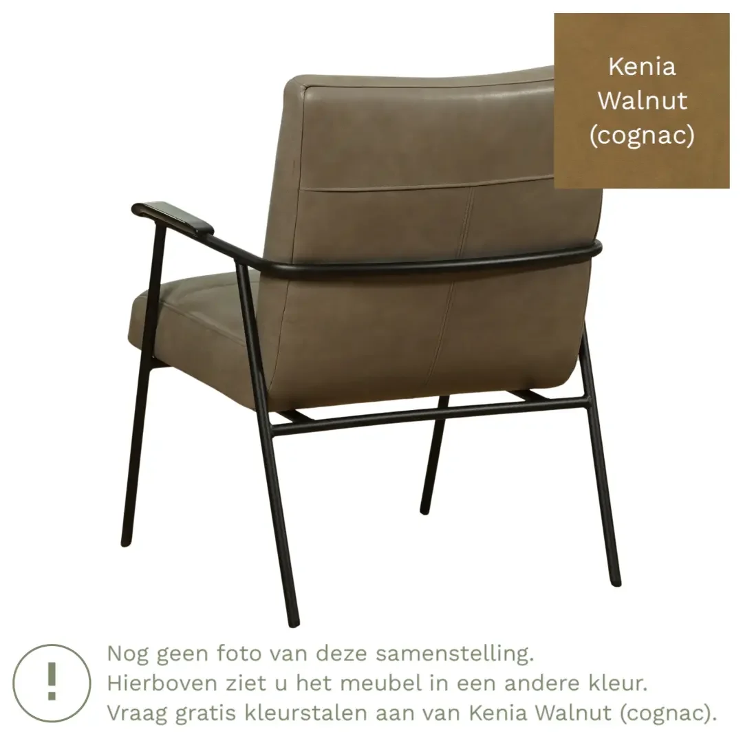 afbeelding van Leren fauteuil Beam - Kenia Walnut (cognac)