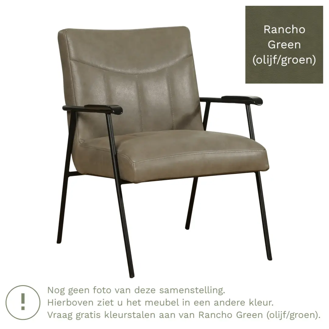 afbeelding van Leren fauteuil Beam - Rancho Green (olijf/groen)