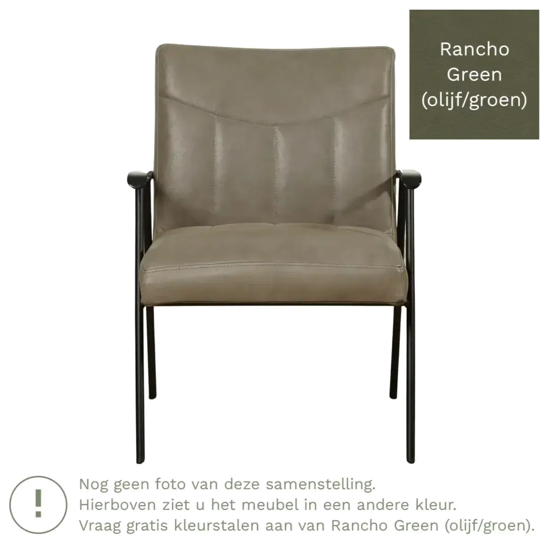 afbeelding van Leren fauteuil Beam - Rancho Green (olijf/groen)