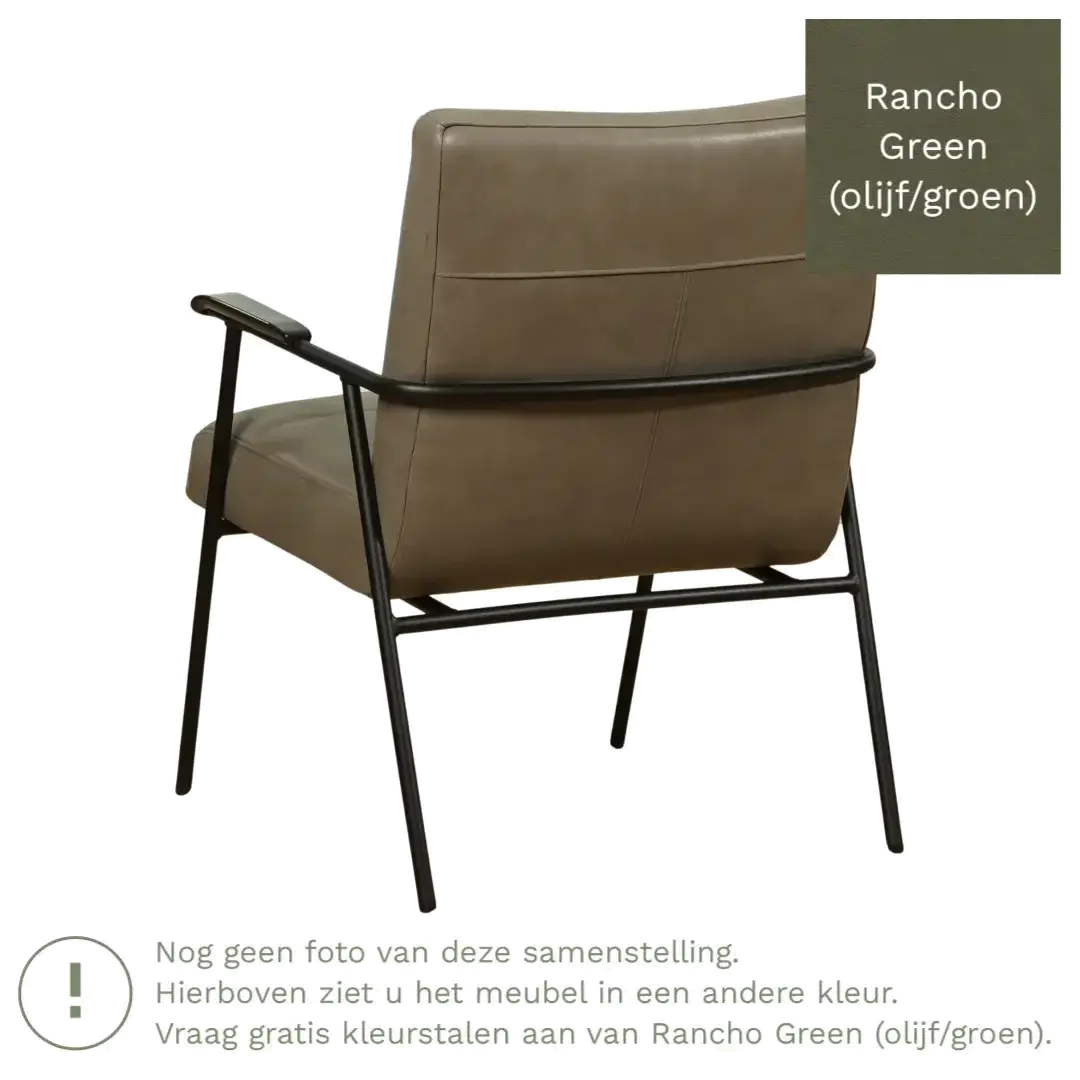 afbeelding van Leren fauteuil Beam - Rancho Green (olijf/groen)