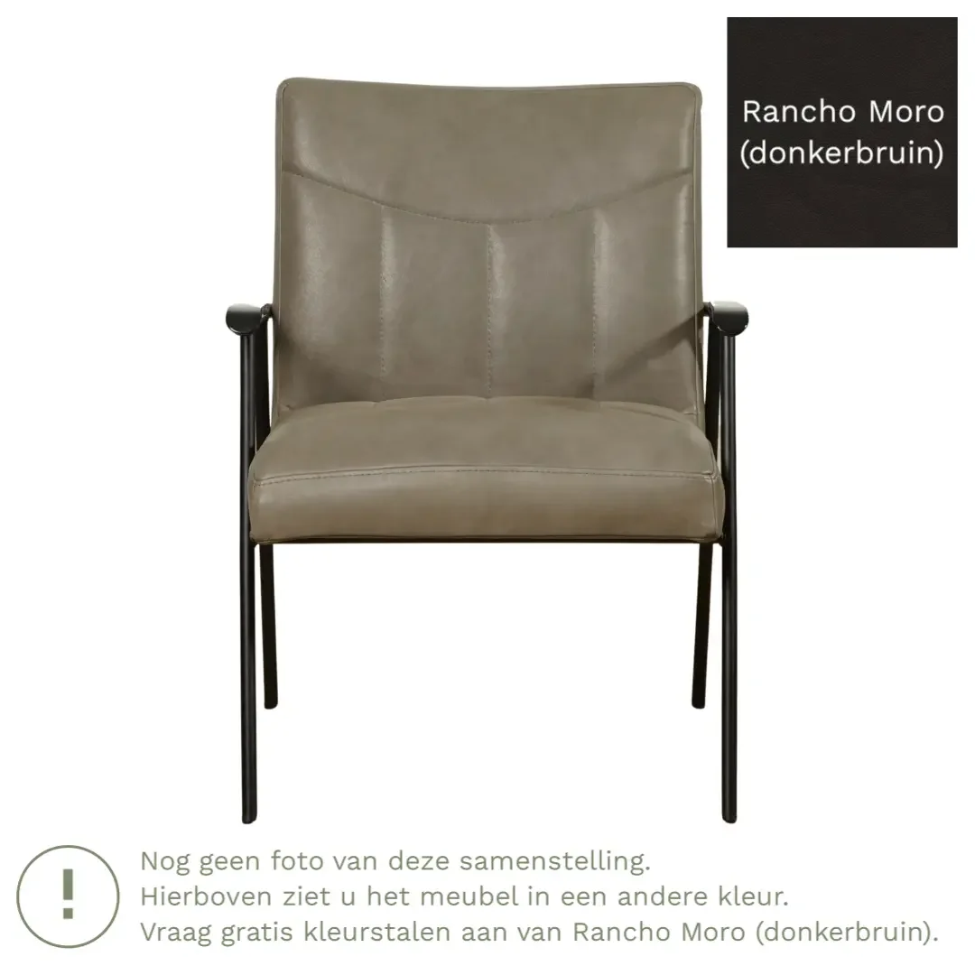 afbeelding van Leren fauteuil Beam - Rancho Moro (donkerbruin)