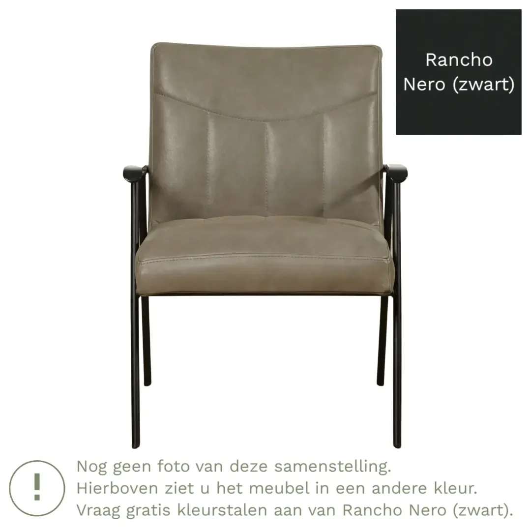 afbeelding van Leren fauteuil Beam - Rancho Nero (zwart)