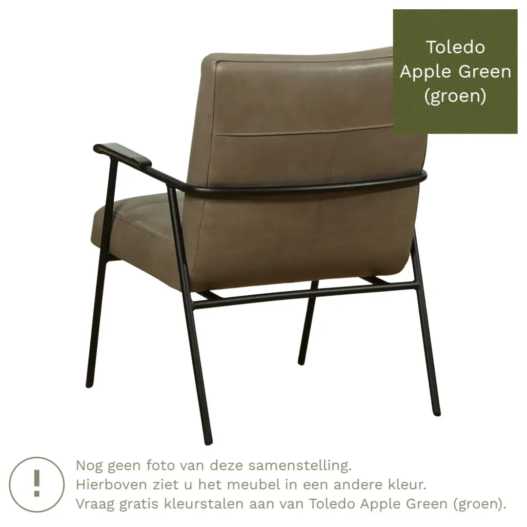 afbeelding van Leren fauteuil Beam - Toledo Apple Green (groen)