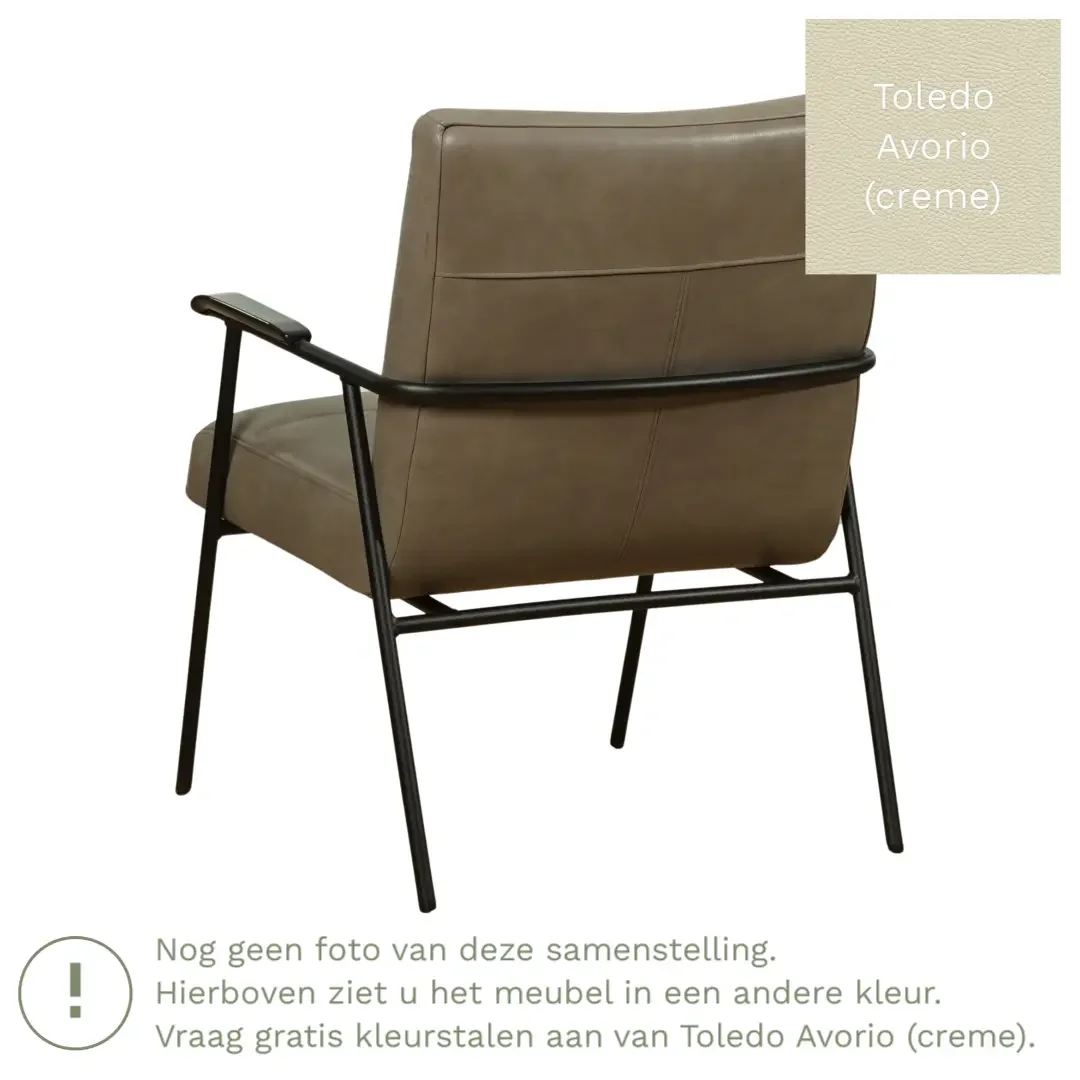 afbeelding van Leren fauteuil Beam - Toledo Avorio (crème)