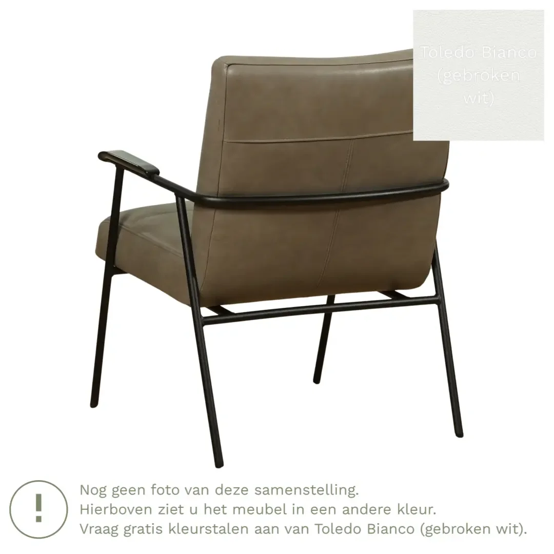 afbeelding van Leren fauteuil Beam - Toledo Bianco (gebroken wit)