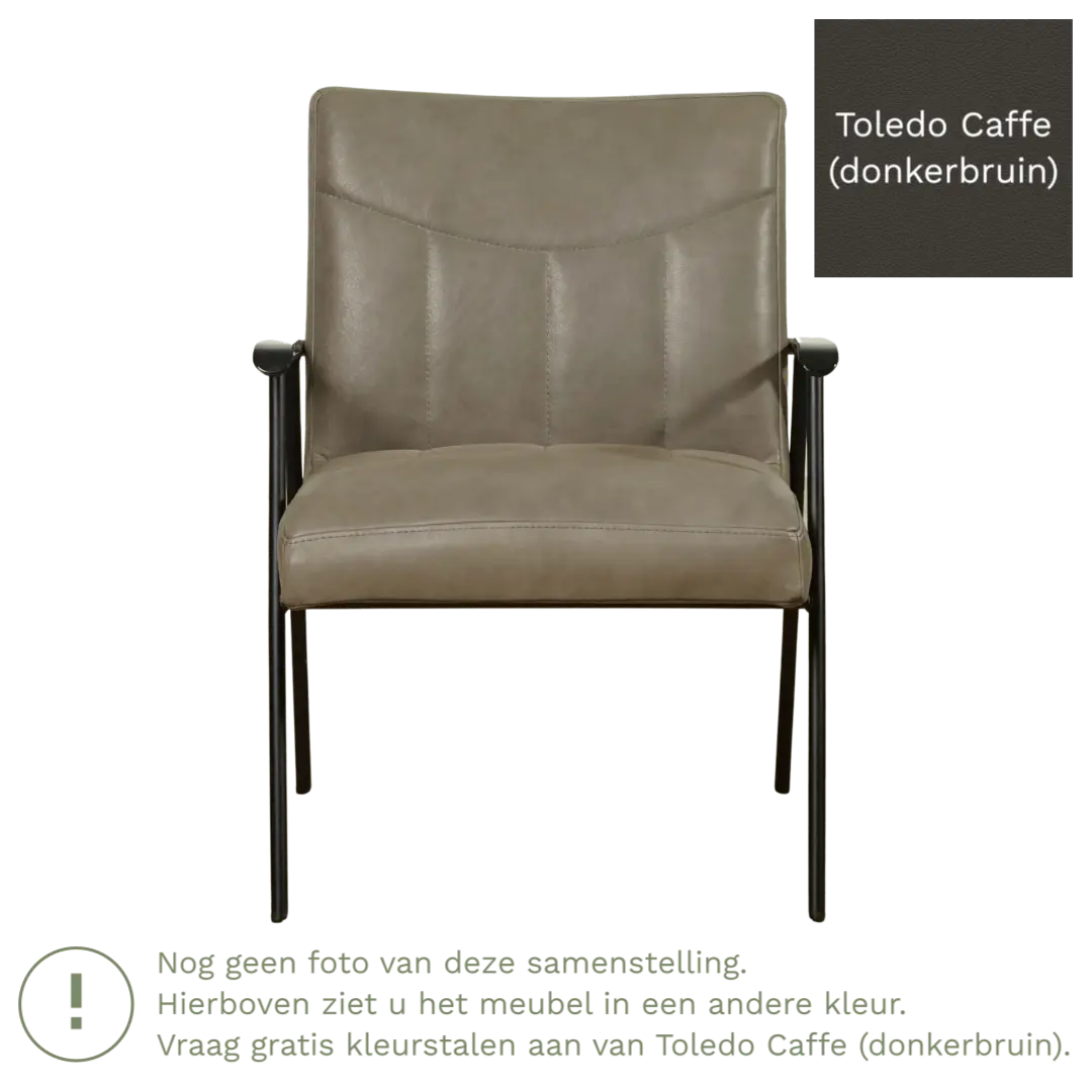 afbeelding van Leren fauteuil Beam - Toledo Caffe (donkerbruin)