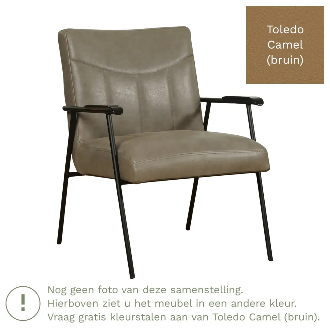 afbeelding van Leren fauteuil Beam - Toledo Camel (bruin)