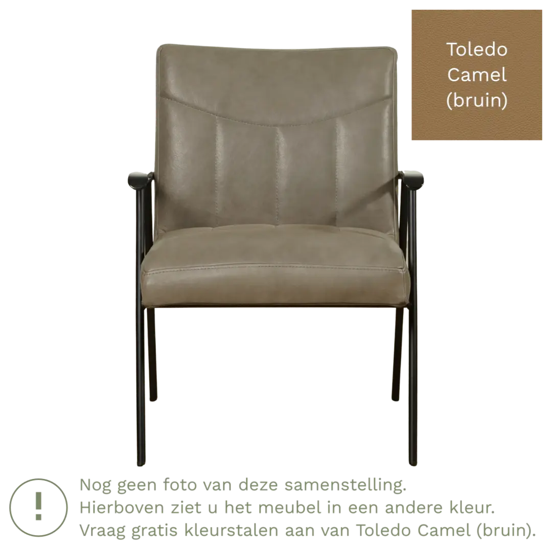 afbeelding van Leren fauteuil Beam - Toledo Camel (bruin)