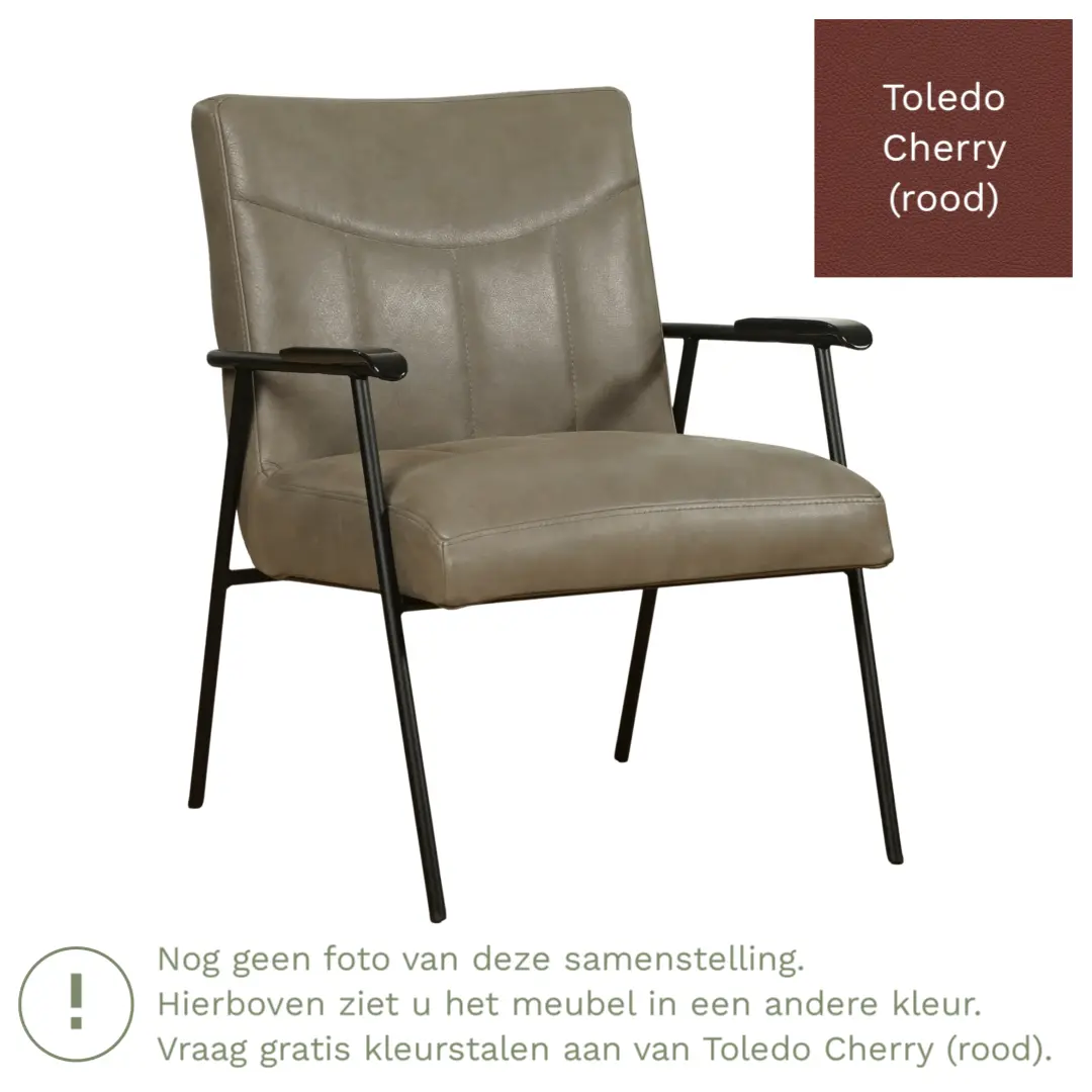 afbeelding van Leren fauteuil Beam - Toledo Cherry (rood)