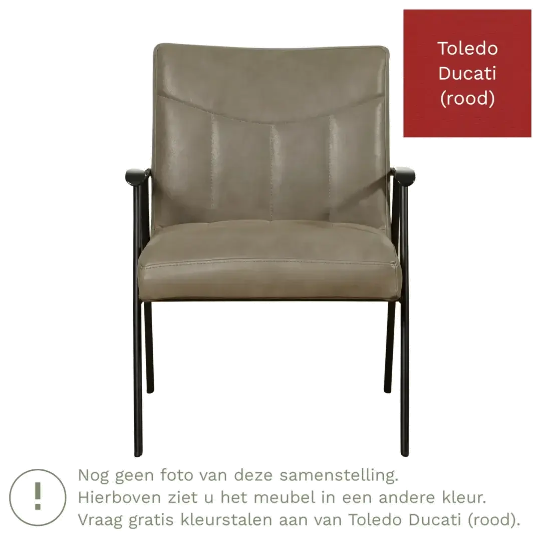 afbeelding van Leren fauteuil Beam - Toledo Ducati (rood)