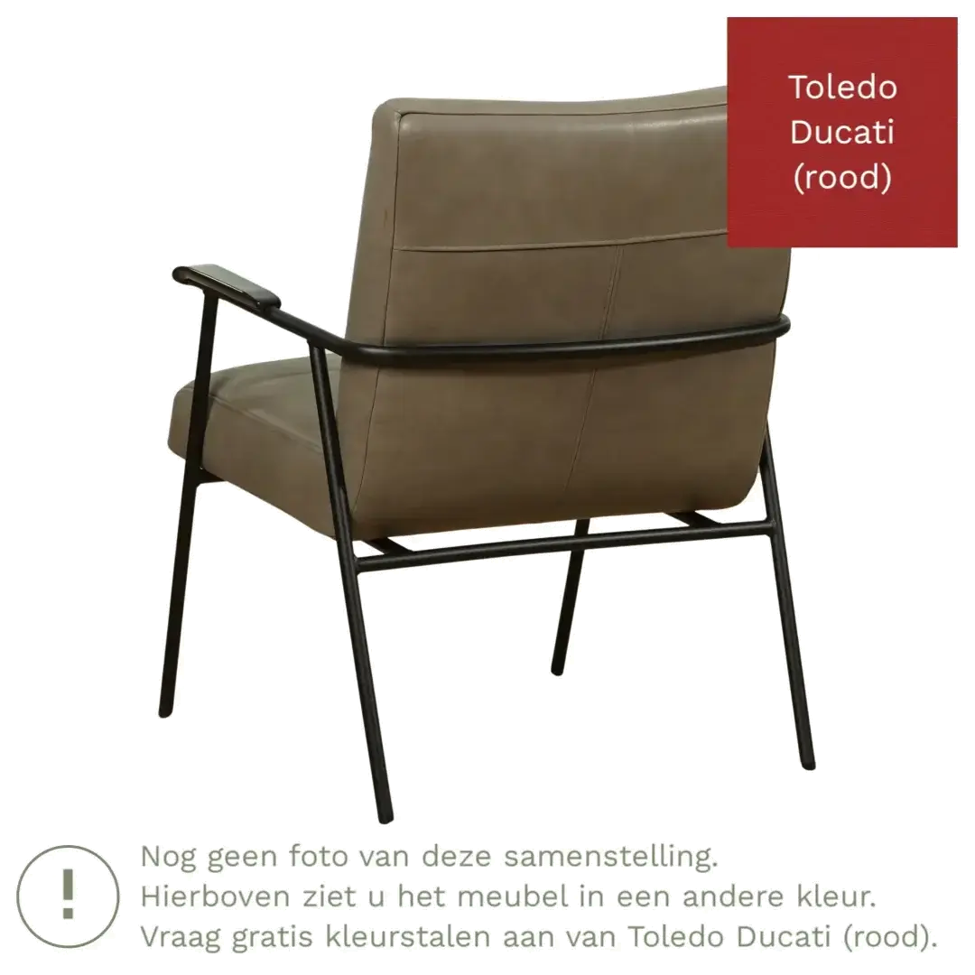 afbeelding van Leren fauteuil Beam - Toledo Ducati (rood)